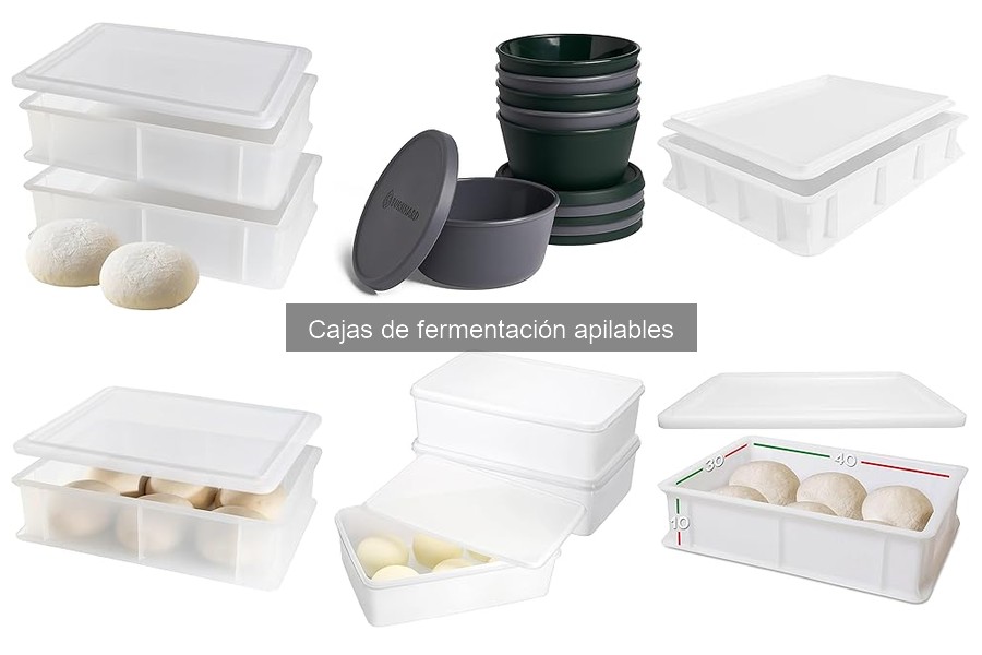 Comparativa de tamaños de cajas de fermentación apilables